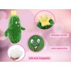 BABOLI Adorable Pickle Stuffed Animal Cucumber Plush Plant with Smile