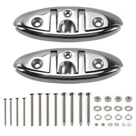 CWaveRow Boat Cleats 5"/6" 316 Stainless Steel Marine Grade Folding Cleats - Heavy Duty Flip Up Dock Cleats for Yachts, Kayaks & Pontoons- 2/4 Pack