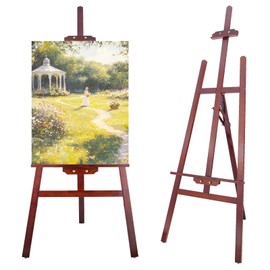 Falling in Art Easel Stand for Painting, Adjustable Wooden Easels for Painting Canvas Up to 42", Folding Art Easel for Drawing, Wedding Sign and Poster, Suitable for Kids and Adults(Brown)