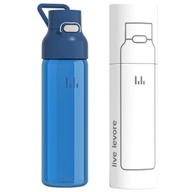 Levore 750ml Leak Proof Water Bottle with Flip Top Lid, BPA-Free USA Tritan Drink Bottle, Dishwasher Safe for Office, Outdoor & Daily Use (Blue, 1 Pack)