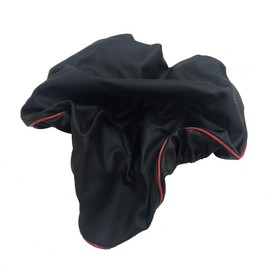 Suzuki Address V100 (CE11A/CE13A) Special Design Seat Cover, Strong Rubber Type, Made in Japan (Thick Fabric) [Fabric Color: Embossed Black, Black Two-tone, Red Piping] Cover Type