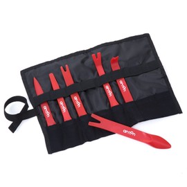 Amon 3501 Liner Removal Set, 6 Types, Dedicated Roll Bag, High Strength Fiberglass, Clip Clamp Tool, Remover for Cars, Motorcycles, Red