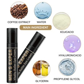 HASAIKA Herren Eye Cream Roller, Hydra Energetic Augenroller, Herren Under Eye Roller Serum, Augencreme gegen Augenringe für Augenringe und Schwellungen