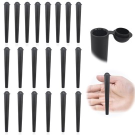 Cosmeria Pack of 20 116 mm Joint Cases, Robust Plastic Joint Tube for Small Parts, Sealed Storage for Travel and Camping (Black)