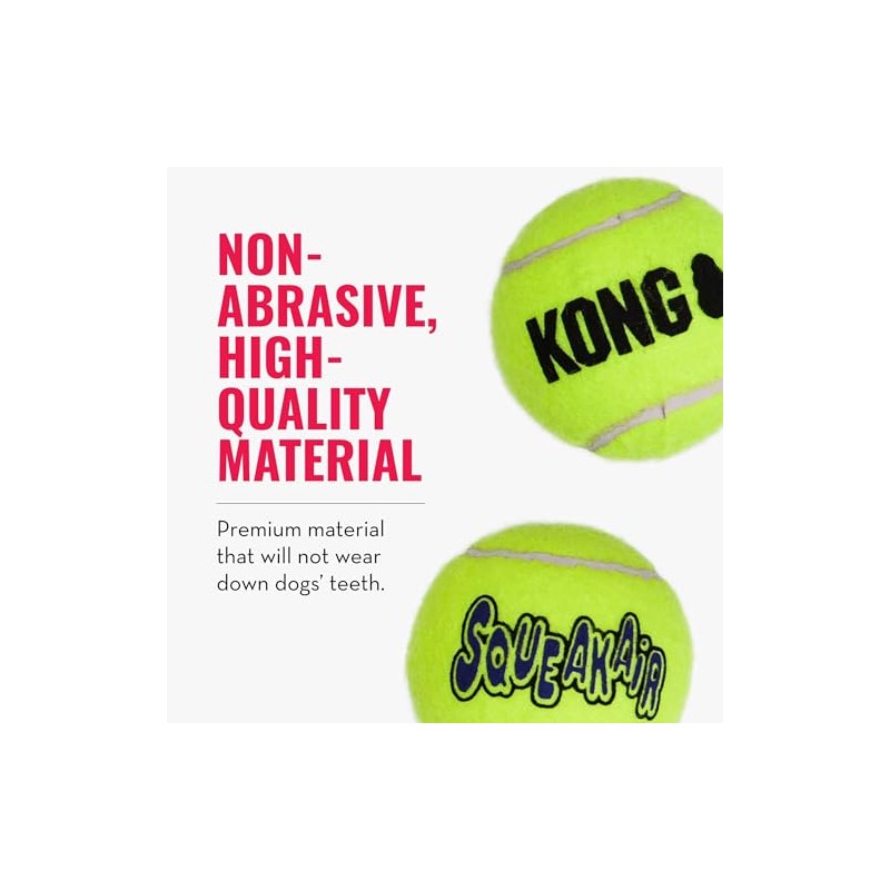 Kong Squeakair Balls, Color Amarillo, Mediano, Paquete de 6 Piezas