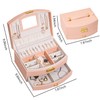 Jewelry Organizer Box 2 Layers Jewelry Case, PU Display Case