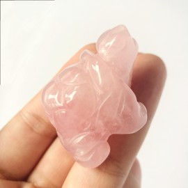 Bacatgem 1 Pcs Rose Quartz Tortoise Crystals and Healing Stones, 1.5" Hand Carved Animal Collectible Sculpture Fengshui Healing Crystal