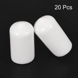 QUARKZMAN Pack of 20 Rubber End Caps 11 mm Plastic Cap Rubber Caps Protective Caps Cover Foot Caps for Chair Legs Table Legs Screws Bolts Thread Metal Rods Pipe Fence Posts White