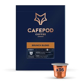 CafePod Brunch Blend Nespresso Compatible Aluminium Coffee Pods 36 Pack