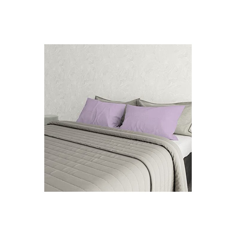 Italian Bed Linen Max Couple of Plain Color Pillowcases, 100%