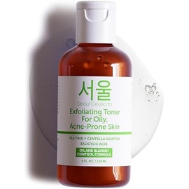 SeoulCeuticals Korean Toner for Oily Acne Prone Skin – Korean Skin Care Tea Tree Toner for Face – Facial Toner Centella Asiatica, Salicylic Acid. 4 FL OZ