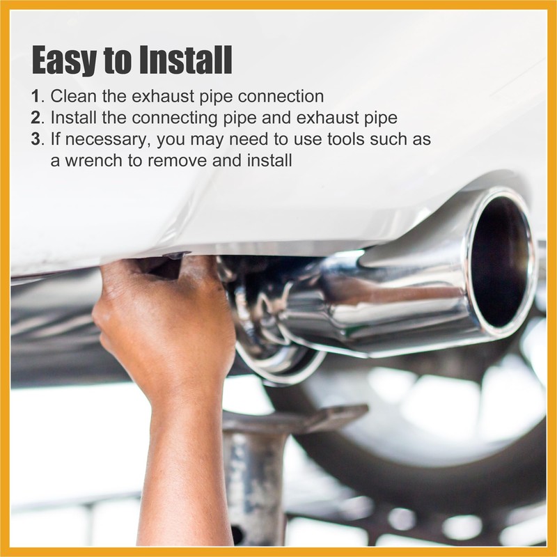 Partuto 2pcs OD 2.5" 45 Degree Stainless Steel Bend Tube