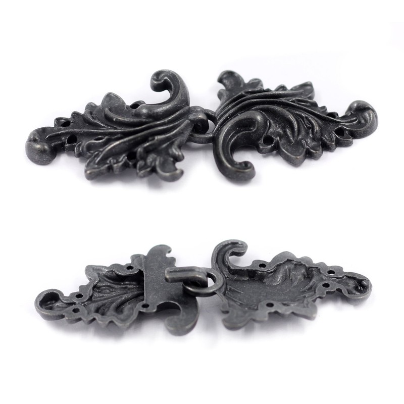 BEZELRY Asymmetric Acanthus Leaf Hook and Eye Cloak Clasp Sew