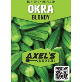 Okra Seeds for Planting - Plant & Grow Blondy Okra in Home Outdoor Garden - Heirloom & Non GMO - Planting Instructions for Abundant Harvests, Great Gardening Gift, 5 Packets