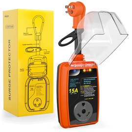 Nilight 15 to 30 Amp RV Surge Protector Power Adapter 2100 Joules Voltage Monitor 5-15P to TT-30R Converter 125V/1875W Waterproof Circuit Analyzer with Extension Cord for Camper Travel Trailer