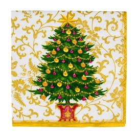 Caspari Gilded Tree Cocktail Napkins - 20 Per Package, 2 Packs