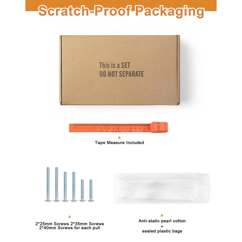 Probrico 5 Pack Matte Black Kitchen Cabinet Pulls 6.3 Inch