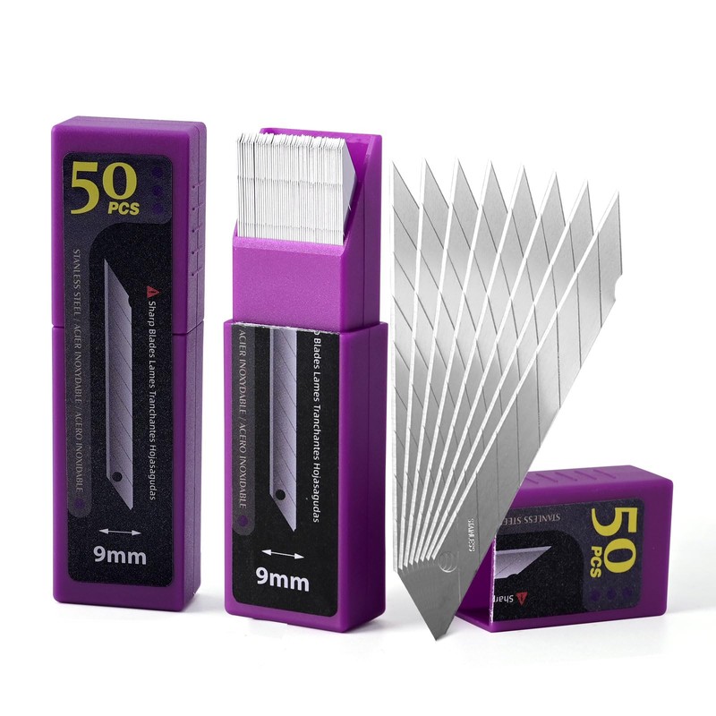 NEWISHTOOL 9mm Stainless Steel Blade, 30 Degree Snap Off Blades,