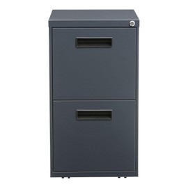 Alera PA54-2820CH Two-Drawer Metal Pedestal File 16w x 19-1/2d x 28-1/2h Charcoal, Charcoal