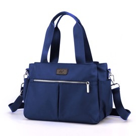 DOURR Hobo Bolso bandolera de para mujer, con múltiples compartimentos, Bolsas Cruzadas Ligero (Nailon Azul oscuro, Medio)