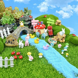 jiuzcare Miniature Fairy Garden Accessories 92 Pieces Garden Miniature Ornaments Garden Miniature Figures Fairy Garden Miniature Set DIY Ornaments Kit Fairy Garden Accessories Mushroom House Ladybird