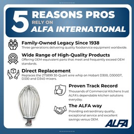 Alfa 30W 30-Quart Replacement Wire Whip for Commercial Mixers | Replaces Hobart 275899 Wire Whip for Hobart Model D300, D300DT, D330 and D340 Series Mixers