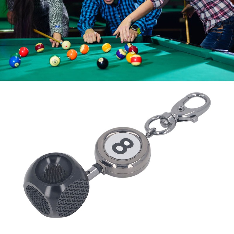 Pool Cue Tip Repair Tool with Retractable Key Ring Billiard