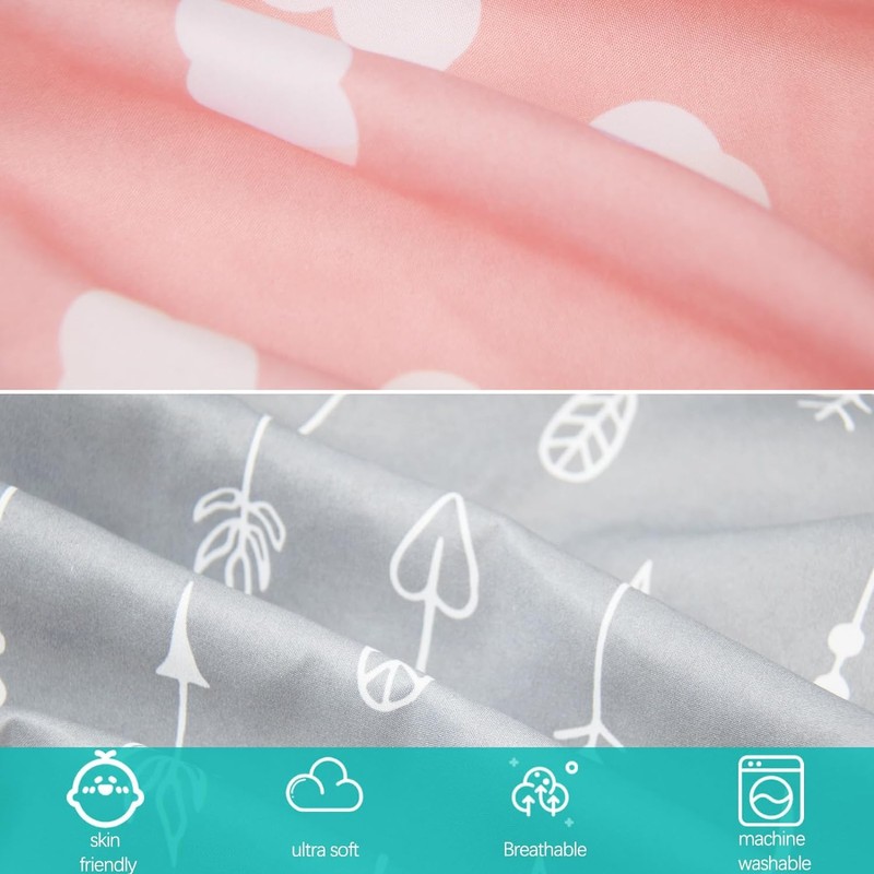 Travel Cot Fitted Sheets, 2 Pack Ultra Soft & Breathable