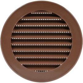 Vent Systems 4'' Inch Brown Soffit Vent Cover - Round Air Vent Louver - Grill Cover - Built-in Insect Screen - HVAC Vents for Bathroom, Home Office, Kitchen