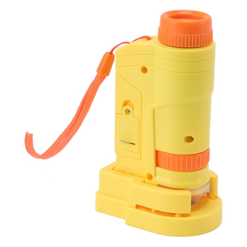 Handheld Microscope Yellow Comfortable Square Handle LED Light Pocket Microscope