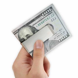 Stainless Steel Money Clips, Money & Cards Holder, Minimalism Wallet, Super Slim and Durable – 6 pcs, Silver