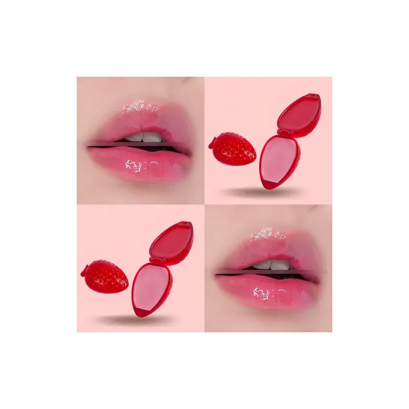 Caja 24 Bálsamos Labiales Sabor Fresa Con Brillo Hidratantes