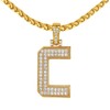 FindChic Gold Letter Necklaces for Men Women CZ Bling Initial