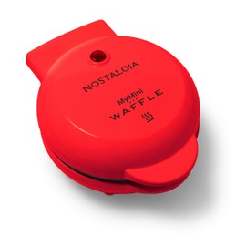 Nostalgia MWF5AQ MyMini Personal Electric Waffle Maker, Hash browns, French Toast Grilled Cheese, Quesadilla, Brownies, Cookies, Red