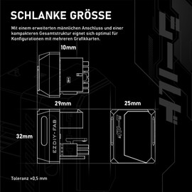 EZDIY-FAB PCIe 5.1 Adapter 600W 12+4pin, 16pin 12VHPWR GPU Plug, 12V-2x6 GPU Adapter, Right 180 Degree Angle Compatible with RTX 3090Ti,4070Ti,4080,4090 GPUs-STD Type, Purple, 1 Pack