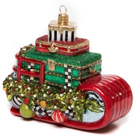 MacKenzie-Childs Glass Ornament - Christmas Sled