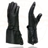 Milwaukee Leather Men's Gauntlet Motorcycle Hand Gloves-Black Leather Long Cuff