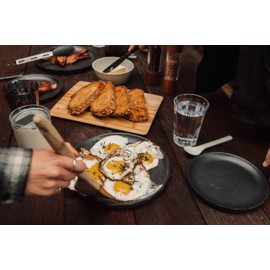 KINTO 20716 ALFRESCO Plate, 9.8 inches (250 mm), Black, Dishwasher Safe, Outdoor