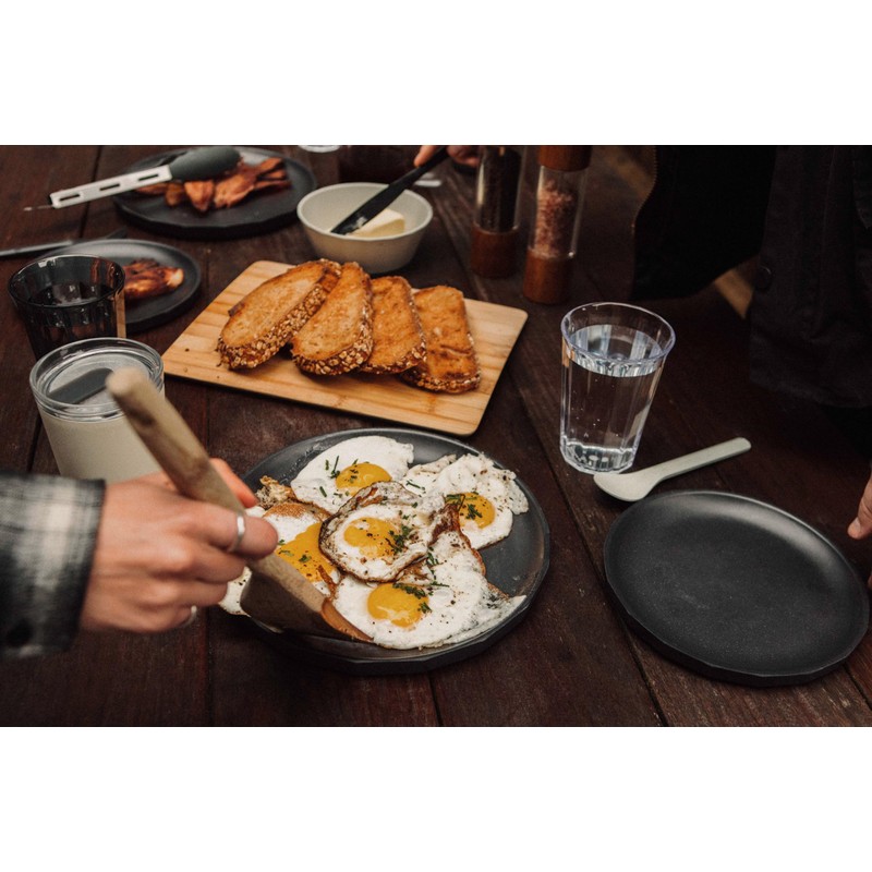 KINTO 20716 ALFRESCO Plate, 9.8 inches (250 mm), Black, Dishwasher