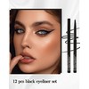 12 Pcs Black Eyeliner Pencil Set, Matte Waterproof Gel Eye