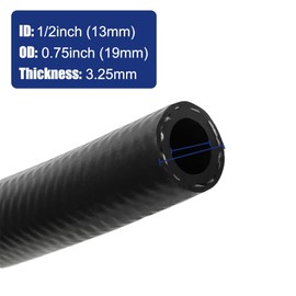 Byredio 1/2 Transmission Hose Fuel Line High-Pressure Transmission Cooler Injection Hose with 10 Clamps For Gas, Diesel, Bio-diesel Fuel, Engine Oil, Hydraulic 10 Feet