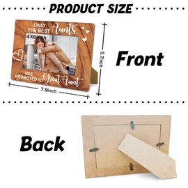 Yxadu Great Aunt Gifts, Rustic Photo Frames 4 x 6, Only the Best Aunts Get Promoted to Great Aunt, Pregnancy Announcements for Family, Farmhouse Picture Frame Gift-Rustic Nature Wood Texture