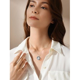 Midari Axolotl Necklace for Women 925 Sterling Silver Cute Axolotl Shell Pendant with Blue Crystal Axolotl Jewelry Gifts Birthday Christmas Summer for Women Mom Daughter Axolotl Lovers