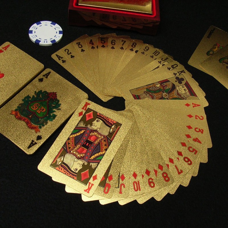 RedBeryl Gold Plastic Playing Cards with Exclusive Case, Gold (GOLD