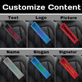 almohadillas para orejas de cojín personalizadas para cinturón de seguridad, protectores de hombro personalizados con nombre, logotipo, texto e imagen, fundas acolchadas suaves para automóviles,