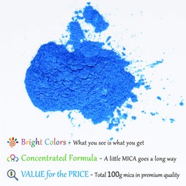 Epoxy Resin Color Pigment - Huge 100g/3.5 Ounces Metallic Mica Powder for Epoxy Resin Art Coloring, Slime Making - Cosmetic Grade Resin Color Dye for Jewelry, Soap Making, Painting, Nails Art (Blue)