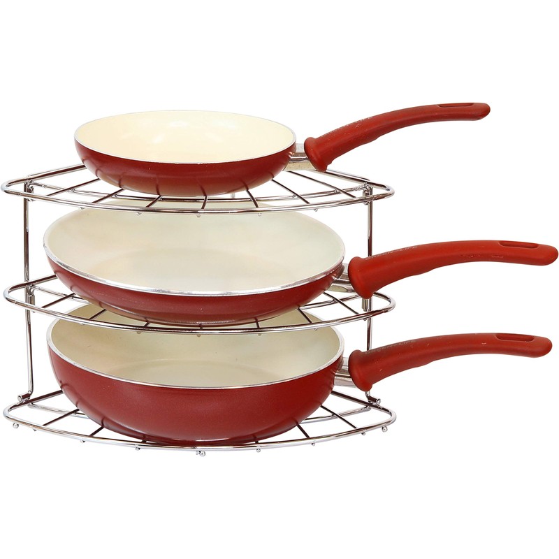 3-Tier Counter Corner Shelf Organizer, Chrome