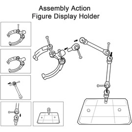 Zhhuoc Action Figure Stand, Doll Model Display Holder Base Doll Support Stand Compatible with HG RG SD SHF Gundam 1/144 Toy Collectible Storage Figure Display Stands