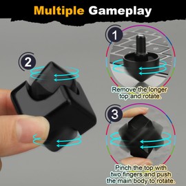 Infinity Cube Fidget Spinner Spielzeug für Kinder Erwachsene, Metall Spirale Fidget Würfel Puzzle Block Focus, Mini Gadget Spielzeug zum Stressabbau, Geschenk für Männer Vater Junge (schwarz)