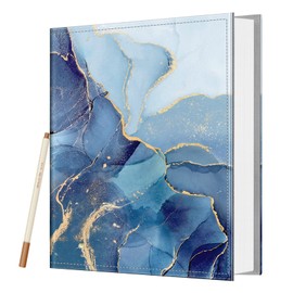 Fintie Photo Album Self Adhesive for 3x5 4x6 5x7 6x8 8x10 Pictures, 60 Sticky Pages DIY Photo Album with A Metallic Pen, Scrapbook Album for Family Wedding Anniversary Pictures, Ocean Marble
